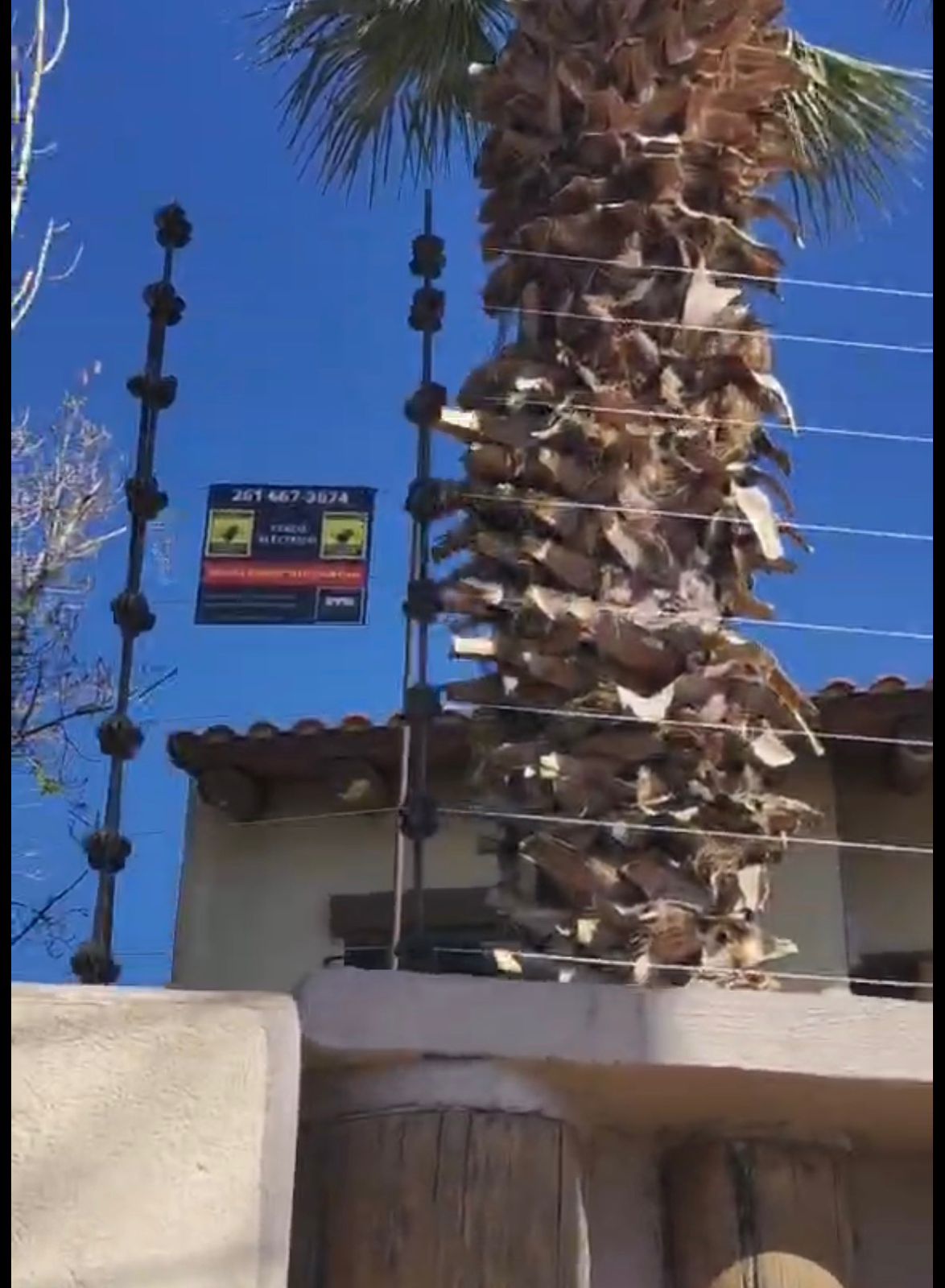 Cerco eléctrico perimetral con hilos electrificados y cartel de Seguridad Ya Mendoza